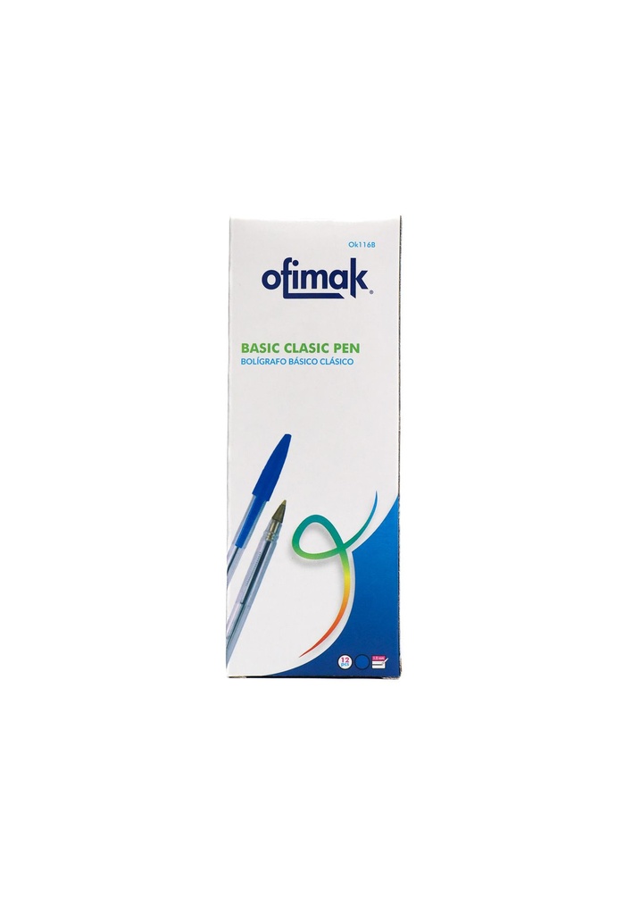 Boligrafo Basic Classic Azul Ofimak 12 pz