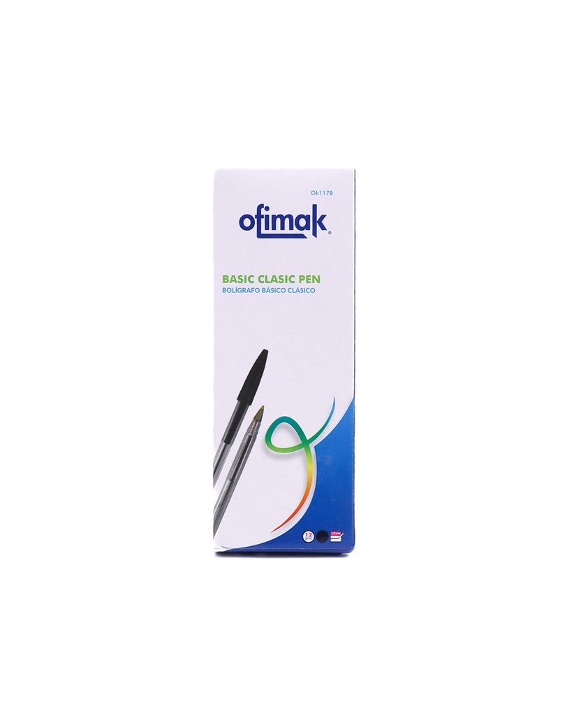 Boligrafo Basic Classic Negro Ofimak 12 pz