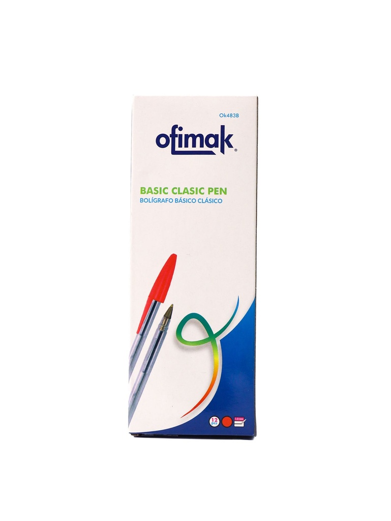 Boligrafo Basic Classic Rojo Ofimak 12 pz