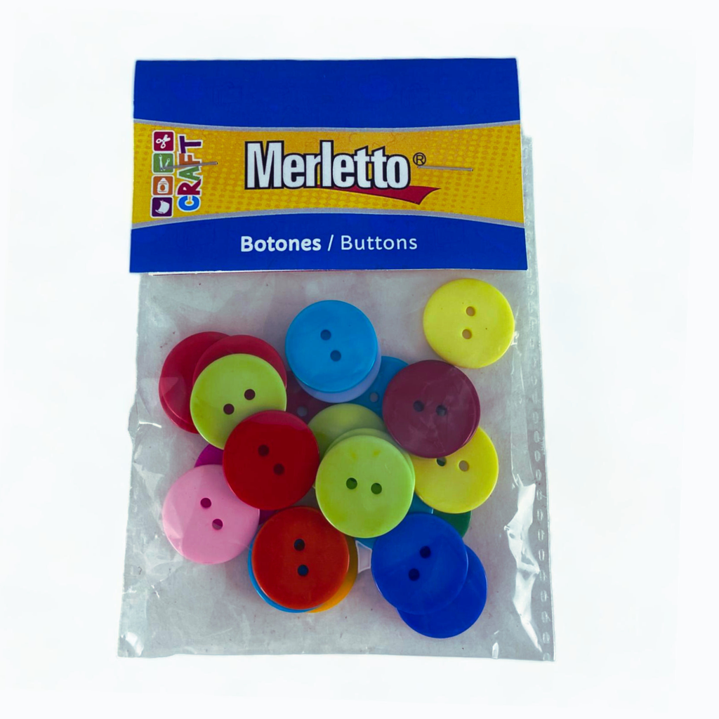 Botones Tamaño 2cm Merletto 25 pz Surtidos