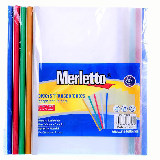 Folder Plástico con Costilla- Merletto - 10pz