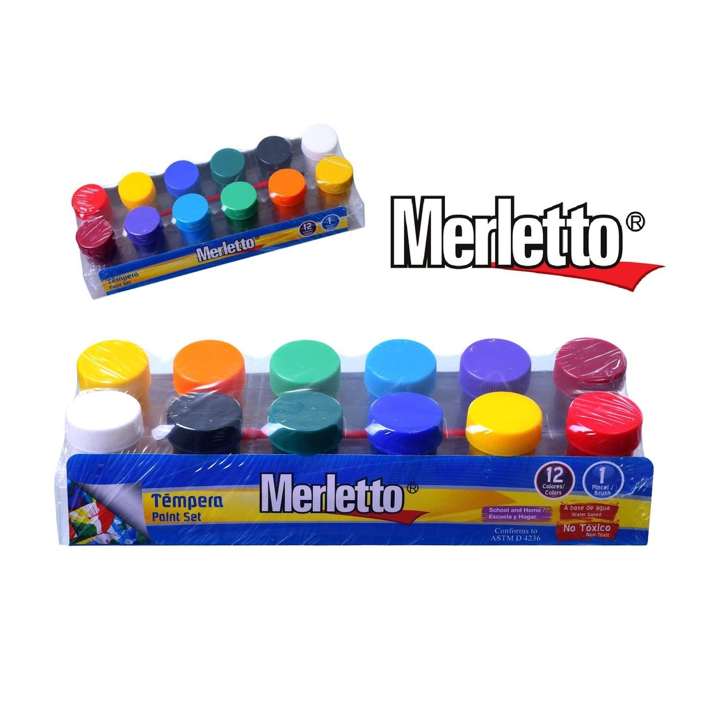 Tempera 12 Colores -Merletto